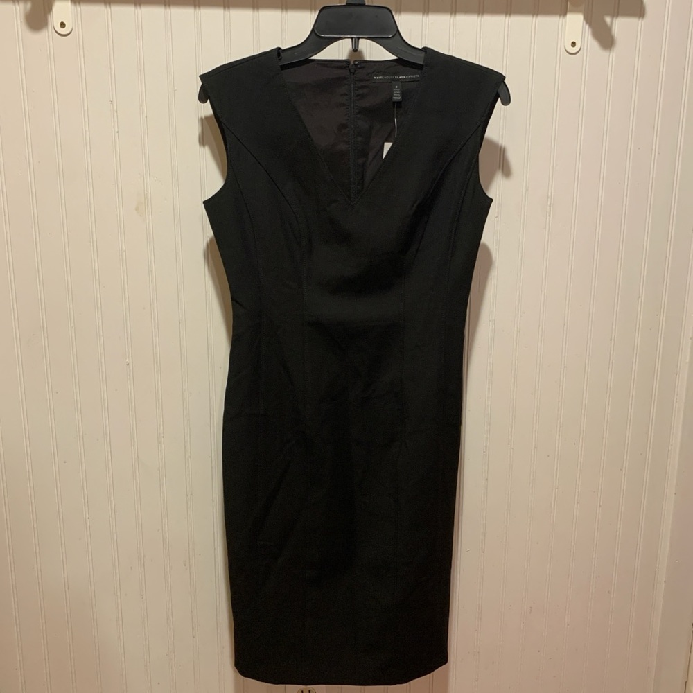 NWT White House Black Market Black Sleeveless Midi Dress